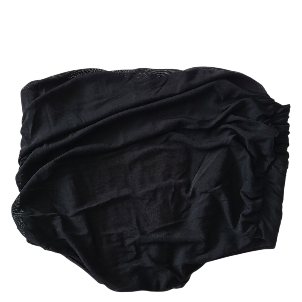 Black Ruched Skirt with Zipper - Picture 2 of 8